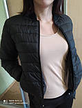 Коротка жіноча куртка колір чорний хакі червоний бежевий молочний пудра розмір 42 44 46 48 50 52, фото 3