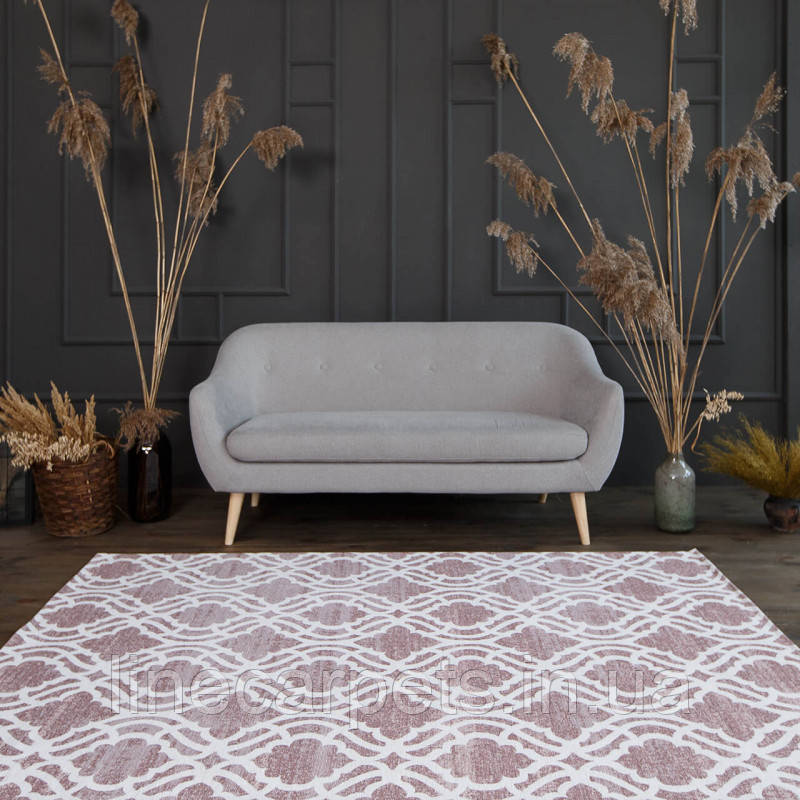 Турецький рожевий килим без ворсу ZELA 116905 06-pink, фото 1