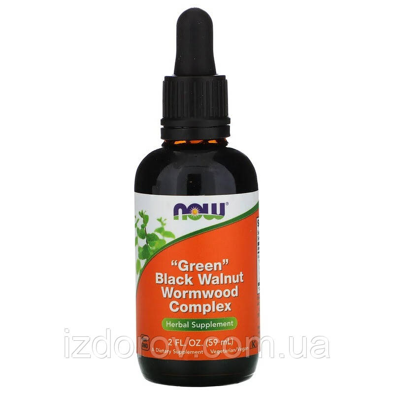 Now Foods, Комплекс "зеленого" чорного горіха та полину, Green Black Walnut Wormwood Complex, 59 мл