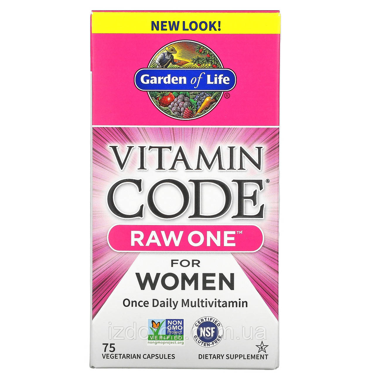 Garden of Life, Vitamin Code, Raw One, натуральні вітаміни для жінок, Multi Vitamin for Women, 75 капсул