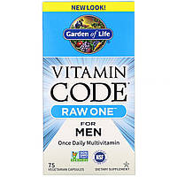 Garden of Life, Vitamin Code, Raw One, натуральные витамины для мужчин, Multi Vitamin for Men, 75 капсул. США