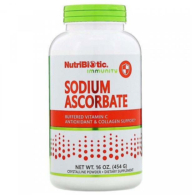 Аскорбат натрію NutriBiotic Sodium Ascorbate буферизований кристалічний порошок 454 г, фото 1