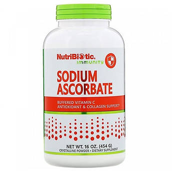 Аскорбат натрію NutriBiotic Sodium Ascorbate буферизований кристалічний порошок 454 г