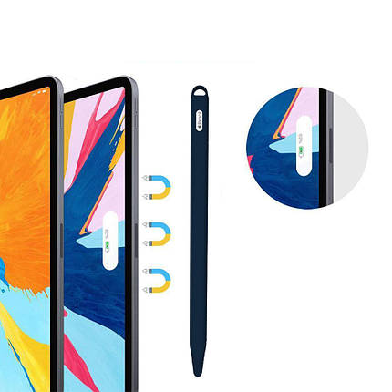 Чохол TPU Goojodoq Hybrid Ear для стилуса Apple Pencil 2 Dark/Blue, фото 2