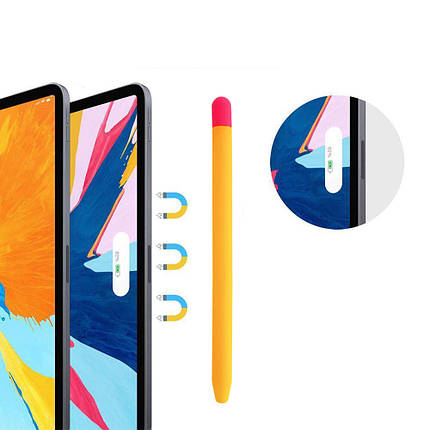 Чохол TPU Goojodoq Matt 2 Golor для стилуса Apple Pencil 2 Yellow/Pink, фото 2