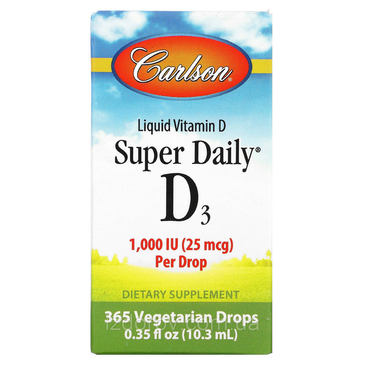 Carlson Labs, Super Daily Вітамін D3, 1000 МО, 10,3 мл