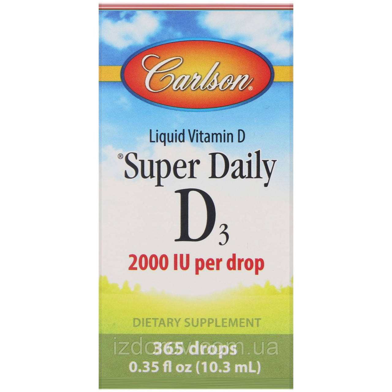 Carlson Labs, Super Daily Вітамін D3, 2000 МО, 10,3 мл