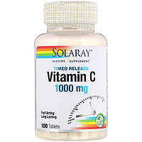 Solaray, Витамин C длительного высвобождения, 1000 мг, 100 таблеток