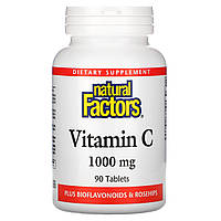 Natural Factors, Витамин С с биофлавоноидами, 1000 мг, 90 таблеток