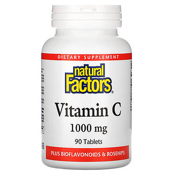 Natural Factors, Вітамін С з біофлавоноїдами, 1000 мг, 90 таблеток