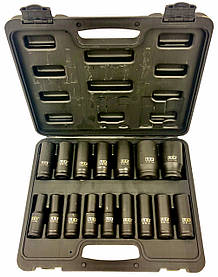 Набір ударних головок LEX LXIS16E, 1/2, 10-32 мм, 16 од.