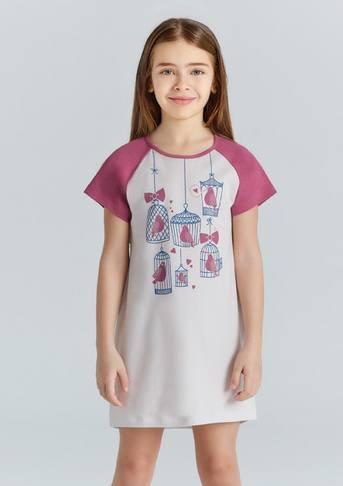 Ночнушки для дівчаток дитячі Baykar Туреччина дитяча нічна сорочка, сорочка для дівчинки бордова Арт. 9216-103