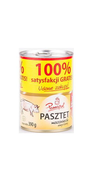 Паштет свинячий Pamapol, 390 г (Польща)