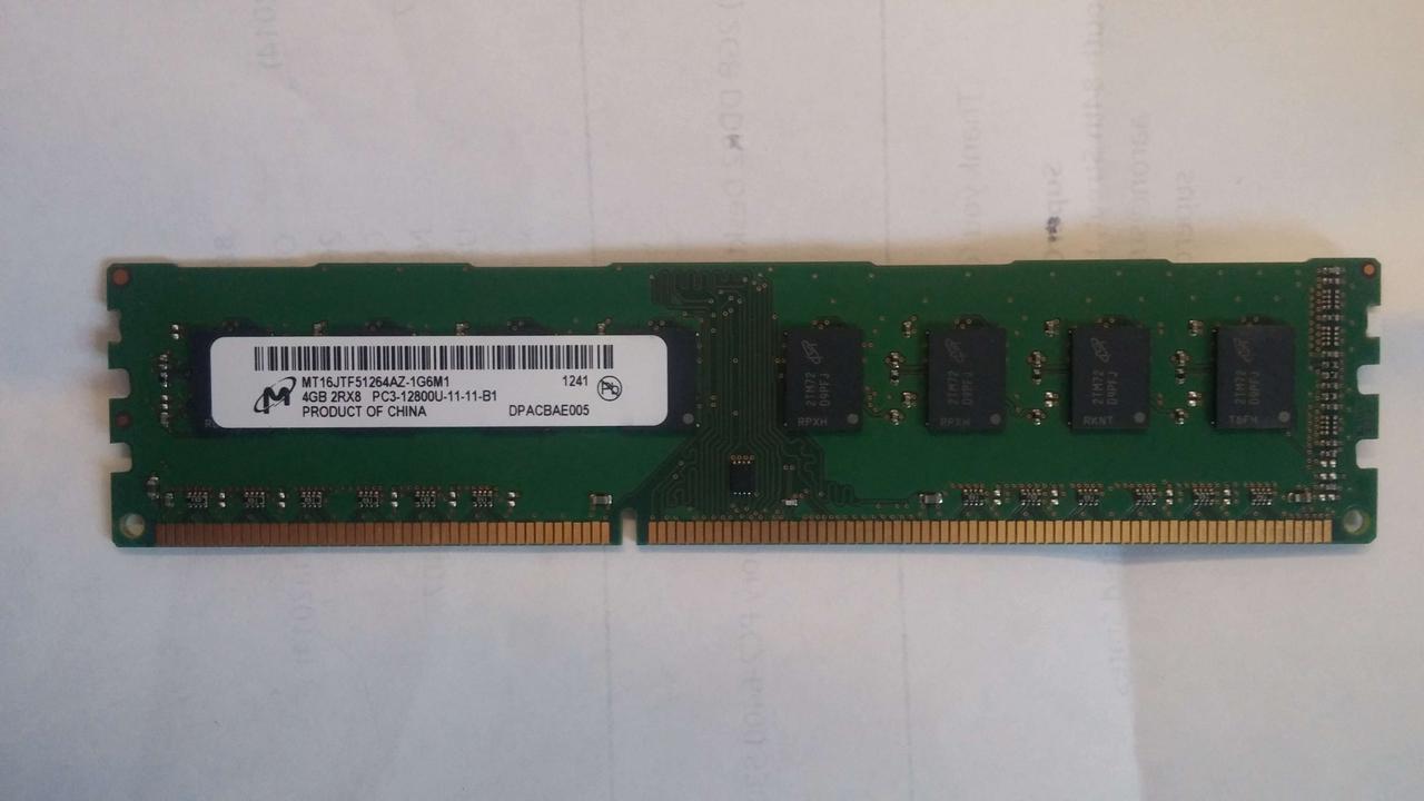4GB DDR3 1600MHz Micron PC3 12800U 2Rx8 RAM Оперативна пам'ять