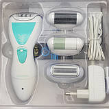 Епілятор жіночий 4 в 1 бритва пемза електробритва жіноча Gemei GM 7006 White, фото 3