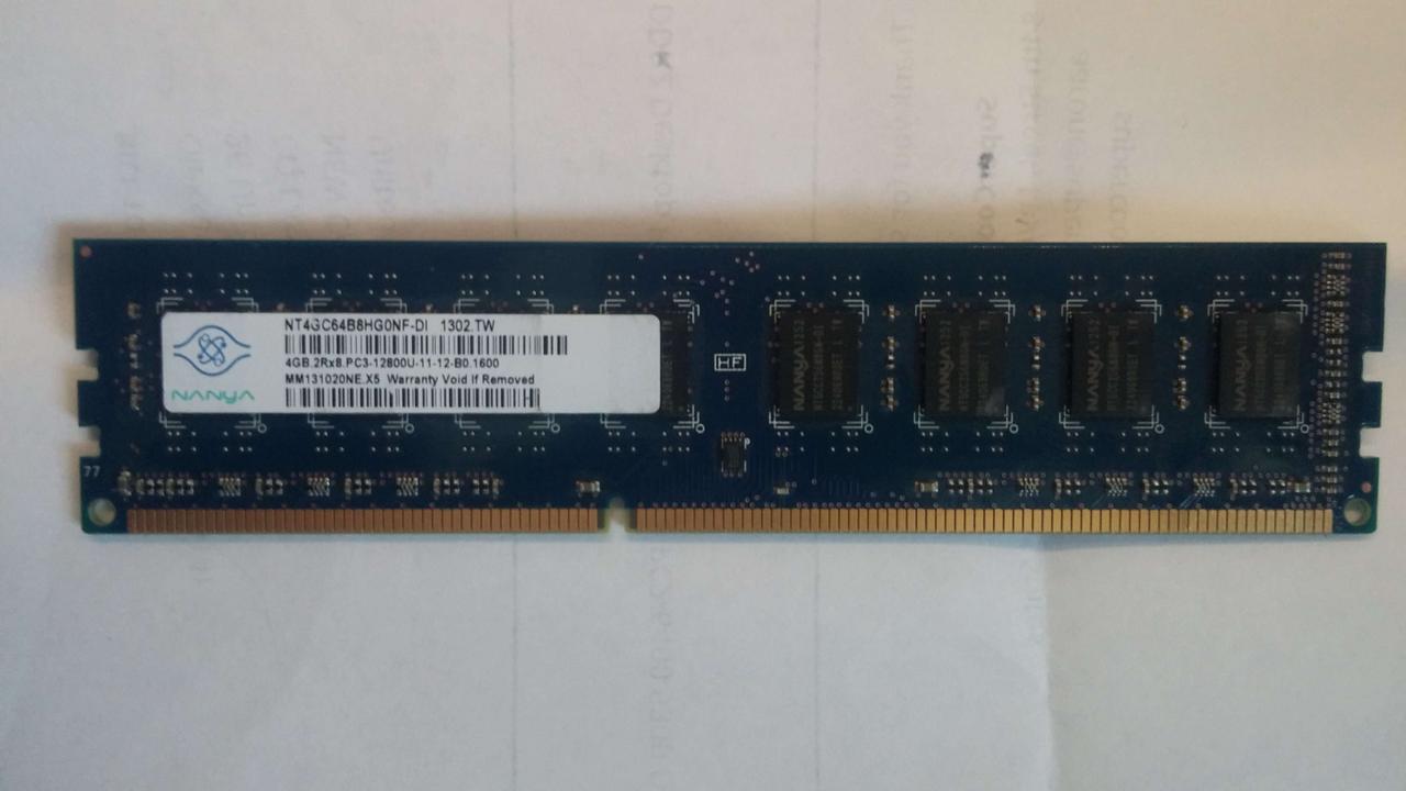 4GB DDR3 1600MHz Nanya PC3 12800U 2Rx8 RAM Оперативна пам'ять