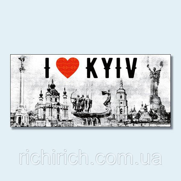 Київ - магніт на холодильник вініл 150х70 (Колаж I love Kyiv)