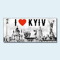 Киев - магнит на холодильник винил 150х70 (Коллаж I love Kyiv)