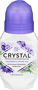 Crystal Mineral Deodorant Roll-On Lavender & White Tea Кульковий дезодорант з мінеральними квасцями, 66 г