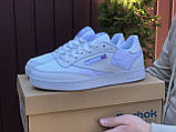 Шкіряні чоловічі кросівки Reebok модні сітка білі, фото 8