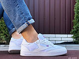 Шкіряні чоловічі кросівки Reebok модні сітка білі, фото 4