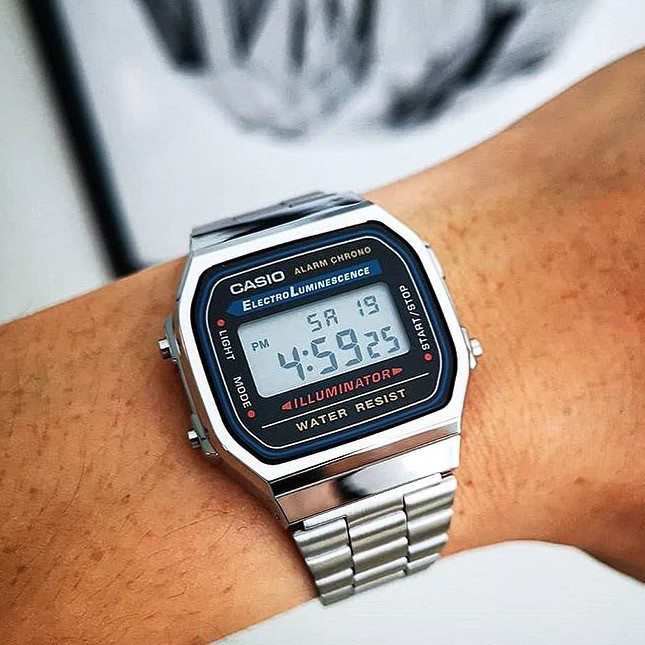 Класичний металевий годинник Casio F-91W Illuminator Silver Касіо