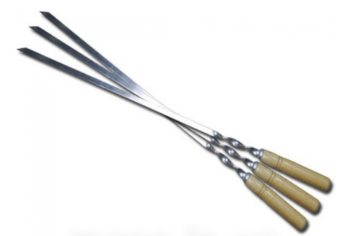 Шампур з дерев'яною ручкою 60 см 3 мм