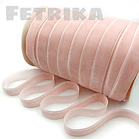 Оксамитова стрічка 1,5 см, пастельно-рожева