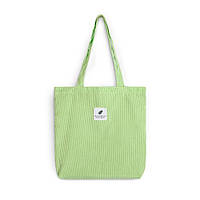 Вельветова жіноча сумка шоппер (тоут) "Lady Star", колір салатовий