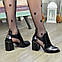 Туфлі жіночі лакові на високих підборах. Колір чорний, фото 2
