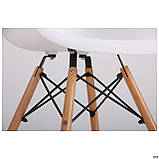 Пластикове крісло біле AMF Salex PL Wood на дерев'яних ніжках для гостей, фото 6