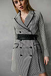 Плаття тренч довгий піджак пасок М чорно-біле, фото 5