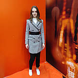 Плаття тренч довгий піджак пасок М чорно-біле, фото 4