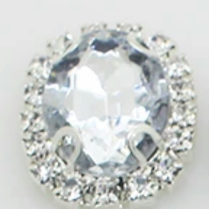 Камінь в сріблястій оправі 2*1,5 см срібло, фото 1