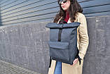 Рюкзак Roll Top / рюкзак чоловічий - жіночий / рюкзак для ноутбука / рюкзак чоловічий чорний / рюкзак міський, фото 4