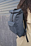 Рюкзак Roll Top / рюкзак чоловічий - жіночий / рюкзак для ноутбука / рюкзак чоловічий чорний / рюкзак міський, фото 7