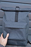 Рюкзак Roll Top / рюкзак чоловічий - жіночий / рюкзак для ноутбука / рюкзак чоловічий чорний / рюкзак міський, фото 9
