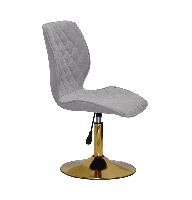 Стілець Toni GD-Base світло-сірий SH-3 шеніл на золотій круглій нозі-опорі з регулюванням висоти сидіння, фото 5