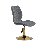 Стілець Toni GD-Base велюр сірий 1004 на золотій круглій нозі-опорі з регулюванням висоти сидіння, фото 2