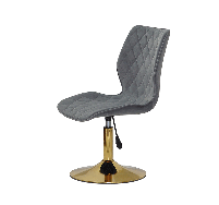 Стілець Toni GD-Base велюр сірий 1004 на золотій круглій нозі-опорі з регулюванням висоти сидіння, фото 3