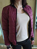 Жіноча куртка бомбер колір хакі чорний рожевий пудра червоний молочний бежевий бежевий шар 42 44 46 48 50 52, фото 4