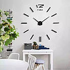 ОПТ Часы настенные 3D Time наклейки с палочками пластик черные, фото 3