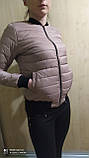 Коротка жіноча куртка бомбер розмір 42 44 46 48 50 52 колір хакі чорний бежевий червоний пудра рожевий мокко, фото 7