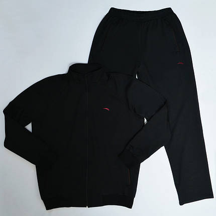 3XL (54). Великі розміри / Чорний чоловічий спортивний костюм ST-BRAND - БАТАЛ / Трикотаж двунитка, фото 1