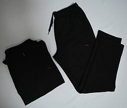 3XL (54). Великі розміри / Чорний чоловічий спортивний костюм ST-BRAND - БАТАЛ / Трикотаж двунитка, фото 3