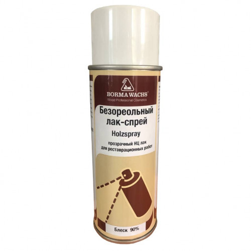 Безореольный лак-спрей 0600 HOLZSPRAY, глянець 90 (400 мл), BORMA WACHS