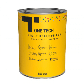 T1-FG0015-8 Грунт акриловий High Filler HS 5:1 сірий (0,8 л) з затверджувачем (0,16 л), ONE TECH