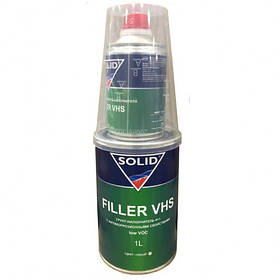 Грунт - наповнювач Filler VHS Low VOC 4:1 сірий (1 л) з затверджувачем (0,25 л), SOLID