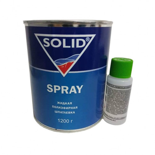 Рідка поліефірна шпаклівка Spray (1,2 л) з затверджувачем, SOLID