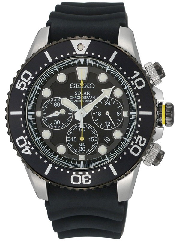 Годинник Seiko Solar Chronograph Diver's SSC021P1 каучук